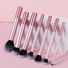 7pcs Pink Professional Makeup Brush Set, Including Blush Brush, Loose Powder Brush, Concealer Brush, Eye Shadow Brush, Suitable For Travel, Gift Packa | SHEIN
