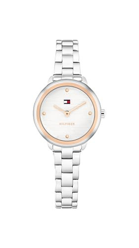 Tommy Hilfiger Women's Quartz Watch – Mini 26mm Stainless Steel Case, Link Bracelet, Dress Casual Style - Gift for Her | Amazon (US)