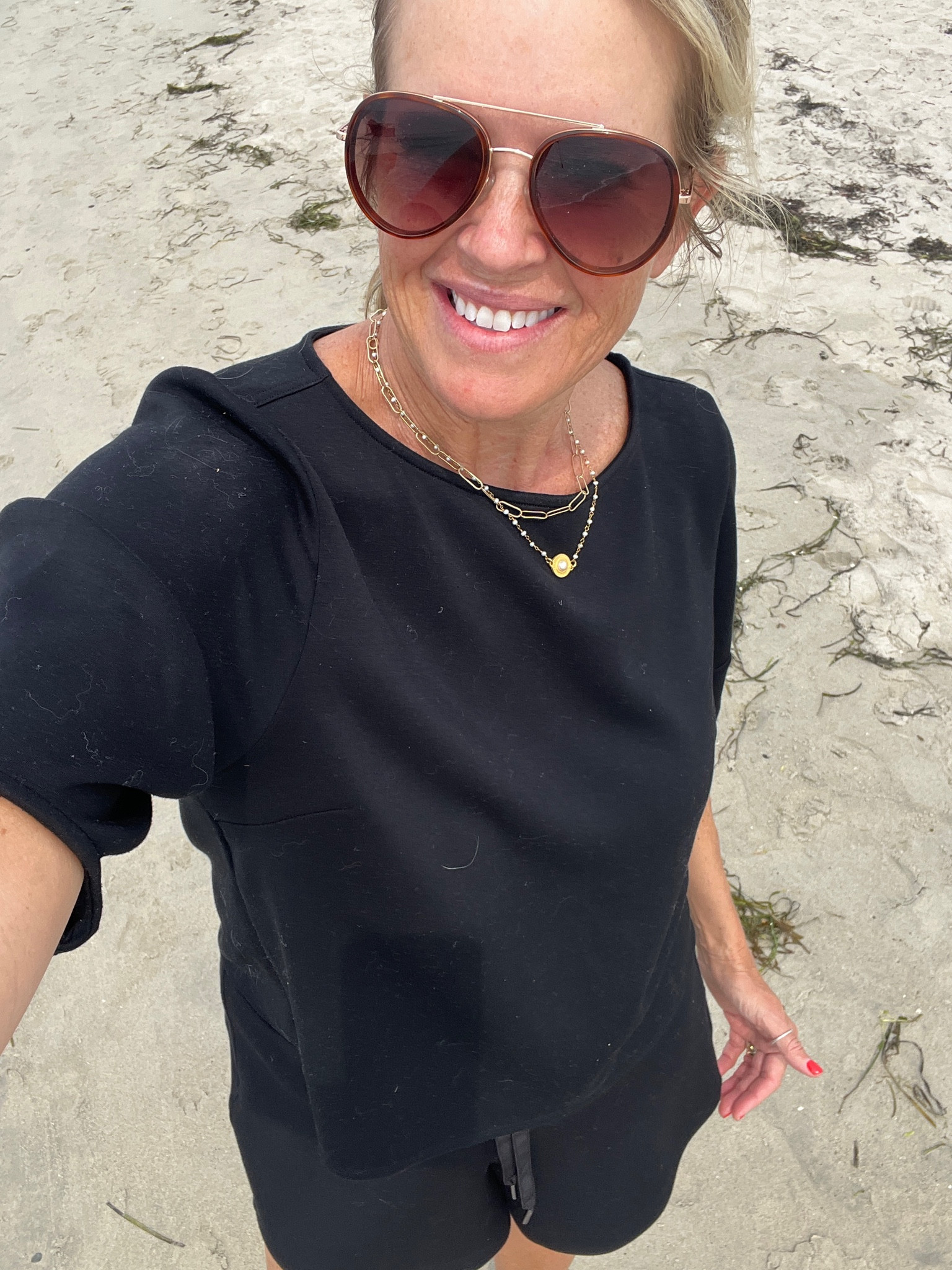 🚨Ssle 

Spanx air essentials shorts on the Nordstrom sale buttery soft and oh so good!! Fit tts

This is the air essentials top as well

Chicos sunglasses 

What I wore on vacation! 

#LTKxNSale #LTKSaleAlert #LTKFindsUnder100