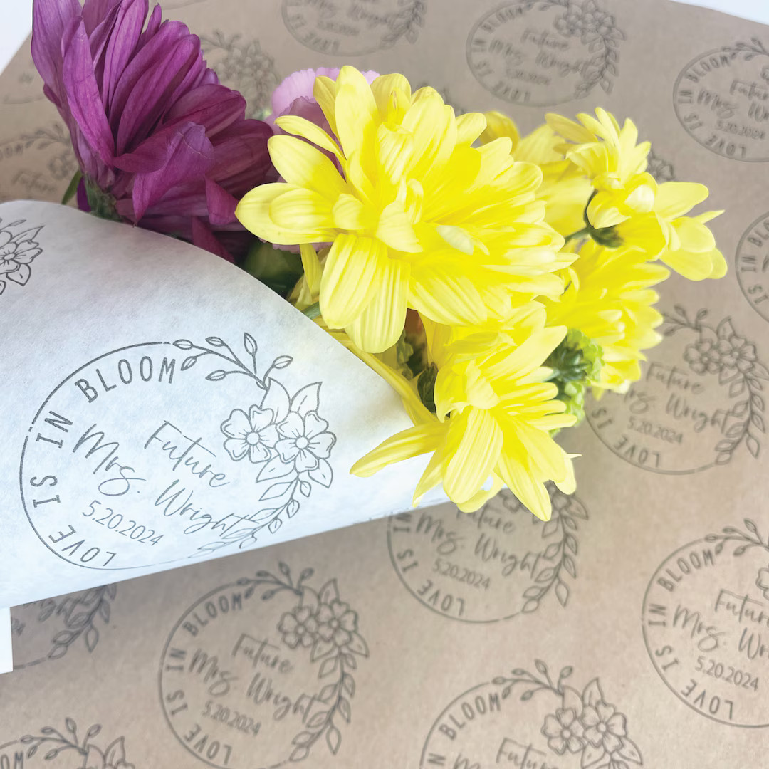 Future Mrs Fresh Flower Bouquet Wraps Personalized for Your Bridal Shower - Etsy | Etsy (US)