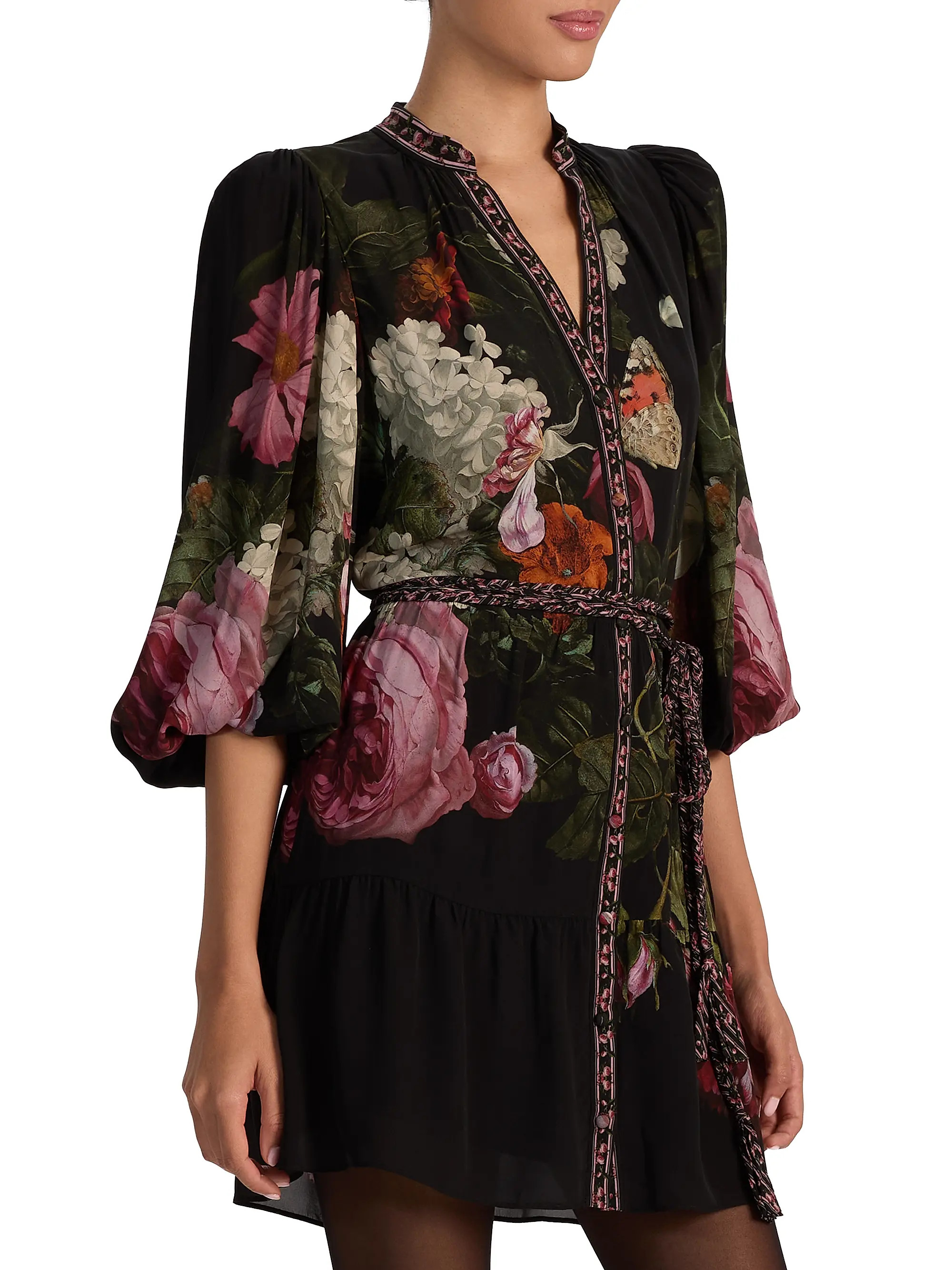 Alice + Olivia Antonette Floral Blouson Minidress | Saks Fifth Avenue | Saks Fifth Avenue