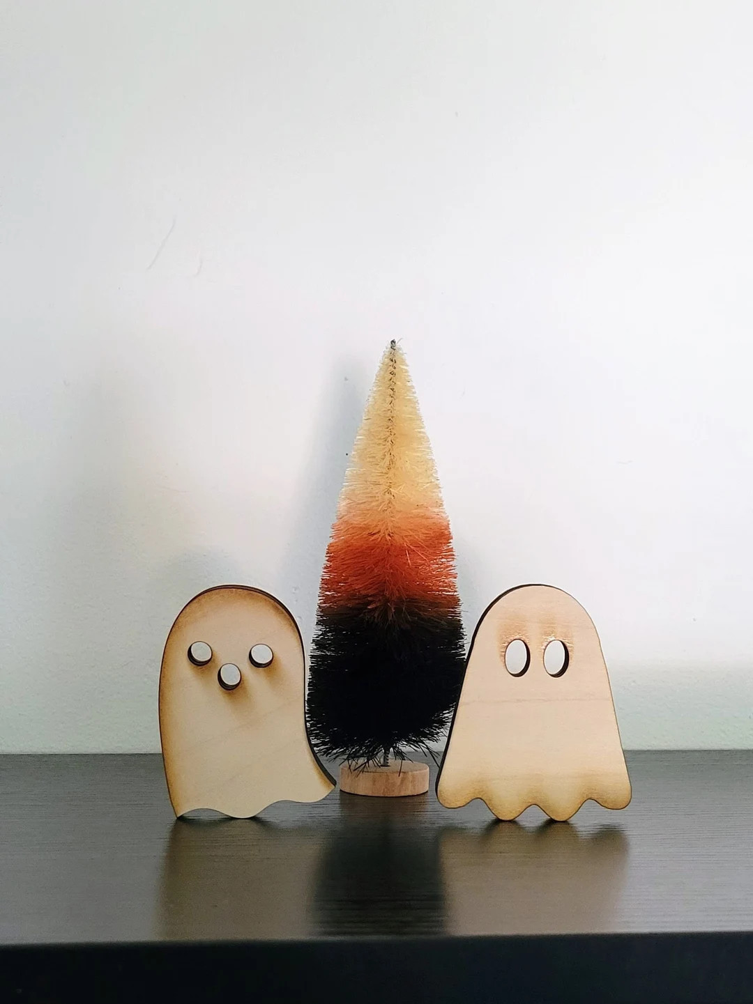 Neutral Wood Ghost Decor Neutral Halloween Ghost Shelf - Etsy | Etsy (US)