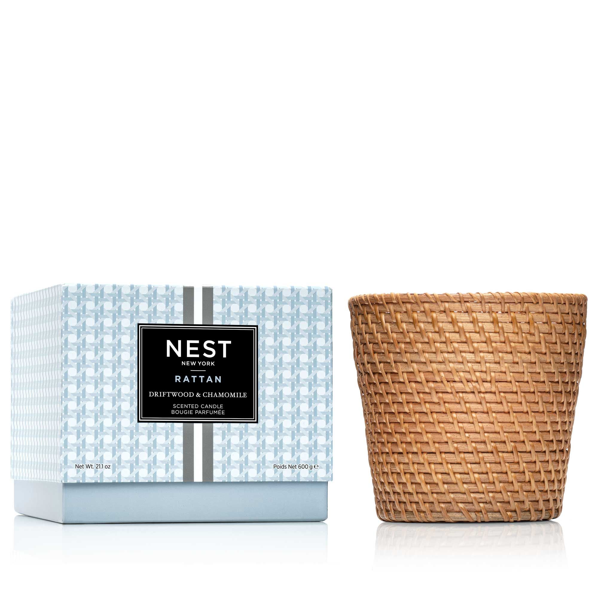 Rattan Driftwood & Chamomile 3-Wick Candle | NEST Fragrances