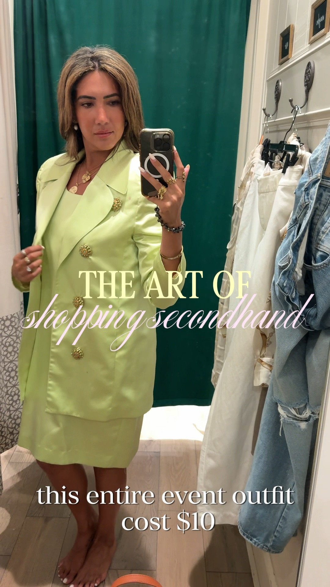 This entire event outfit cost $10—and after a little tailoring, no one will know.

I found it at McShane’s Exchange alongside a Brunello Cucinelli top, Rag & Bone leggings, a Ronny Kobo blouse, oversized J.Jill trousers, and a vintage leather dress by Ganni.

That’s what I love about secondhand shopping: it asks you to look beyond the current fit and see the potential. Great style is not always about buying new. Sometimes it is about preserving craftsmanship, reworking what already exists, and giving a piece a completely new life.

I’m taking the Criscione New York set to the tailor, then wearing it to an event in August.

Would you have spotted the potential?

#SecondhandStyle #VintageFashion #SustainableStyle #ChicagoConsignment #FashionEditor