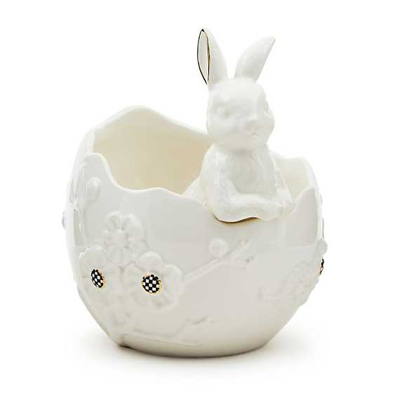 White Rabbit Ceramic Cracked Egg Bunny Bowl | MacKenzie-Childs