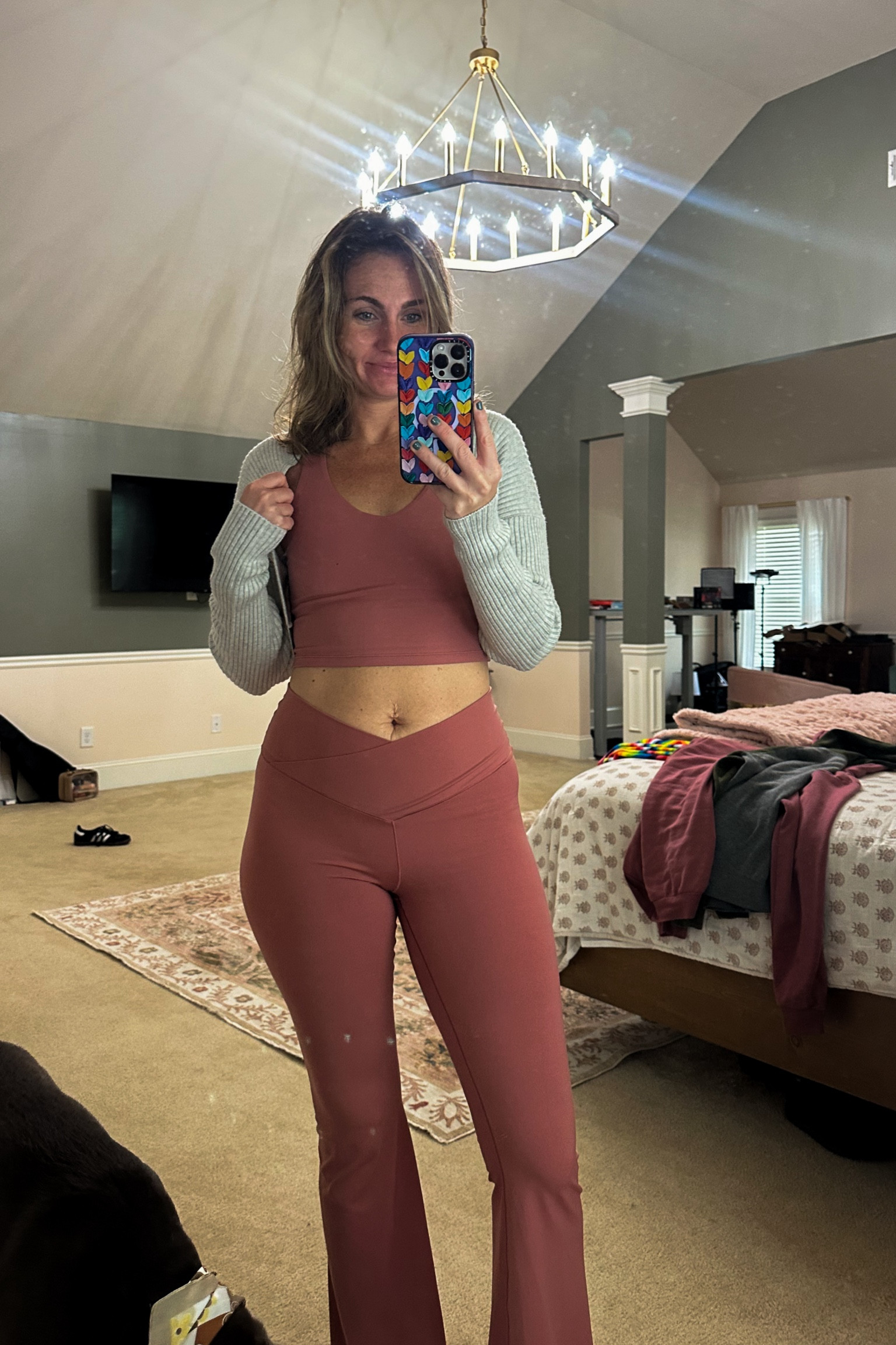 Perfect tall girl flare pants/ matching set

I’m 5’9 150lbs 

Size medium top and large long pants 
Size small cropped cardigan 

#LTKActive #LTKMidsize #LTKFitness