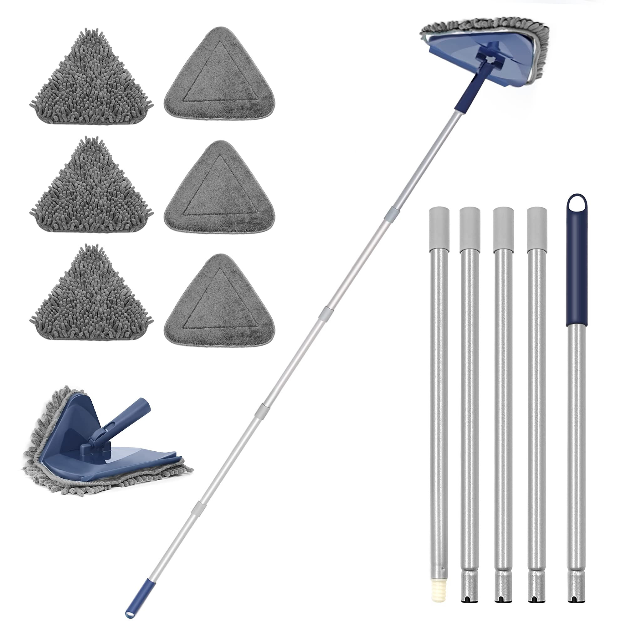 JEHONN Wall Cleaner Mop with Long Handle 82 Inches, 3-in-1 Ceiling Cleaning Tool Duster with 6 Re... | Amazon (US)