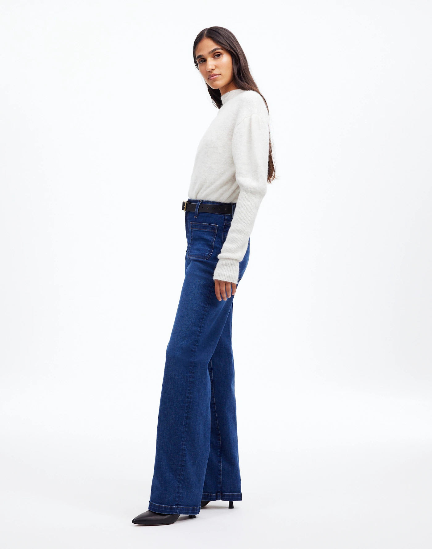 The Petite Emmett Wide-Leg Jean in Allentown Wash: Patch Pocket Edition | Madewell