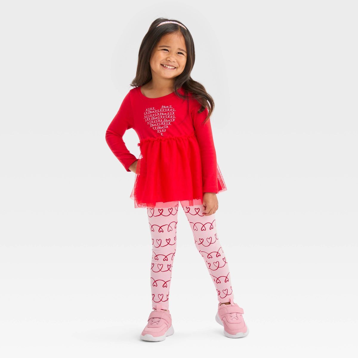 Toddler Girls' Valentine's Day Tulle Top & Bottom Set - Cat & Jack™ Red | Target
