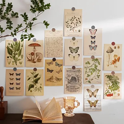 30pcs/set Bio Postcards Botanical Department Wall Stickers, Room Decoration Cards, Beautiful Card... | Temu Affiliate Program