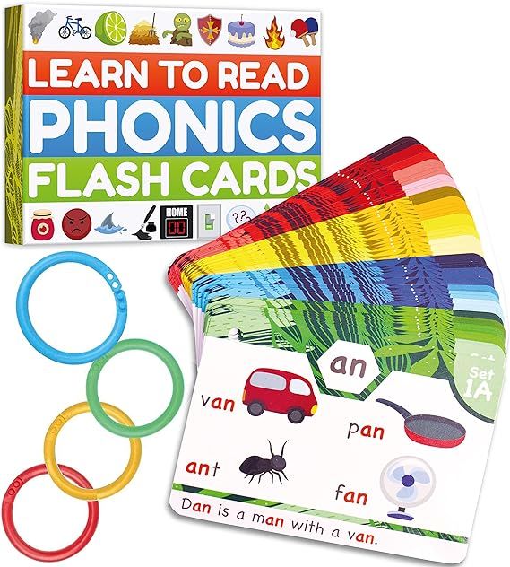 Phonics Flash Cards - Learn to Read in 20 Stages - Digraphs CVC Blends Long Vowel Sounds - Games ... | Amazon (US)