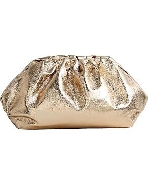 PHILOMENA Dressy Vegan Leather Clutch Purse for Women, Soft Pleated PU Evening Purse for Weddings... | Amazon (US)