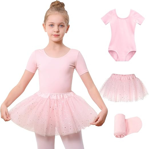 Stelle Girls Ballet Leotards Toddler Dance Outfit Combo with Pull on Skirt and Tights (Toddler/Li... | Amazon (US)