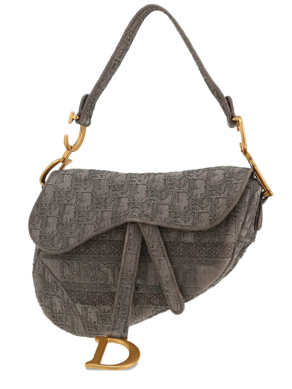 Christian Dior Pre-Owned medium Saddle Oblique handbag - Grey | Farfetch Global