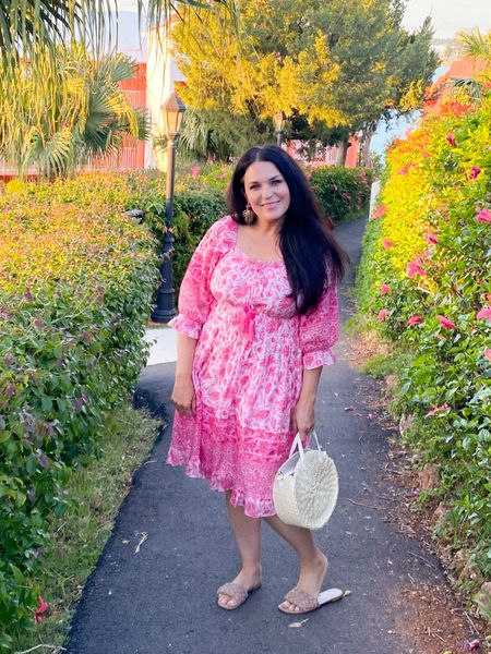 Pink dress smocked floral dress pink, boho dress with tassels 


#LTKtravel