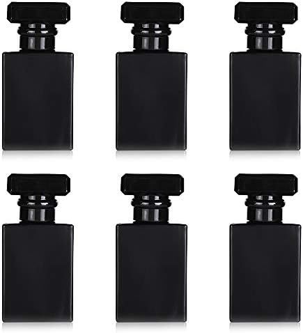 6 Pack 30ml / 1 Oz Black Assorted Refillable Perfume Bottle, Portable Square Empty Glass Perfume Ato | Amazon (US)