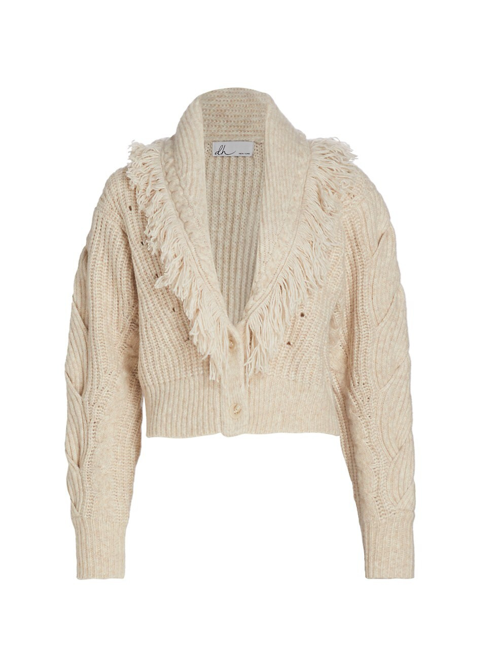 dh New York Mika Fringe-Trim Cardigan | Saks Fifth Avenue