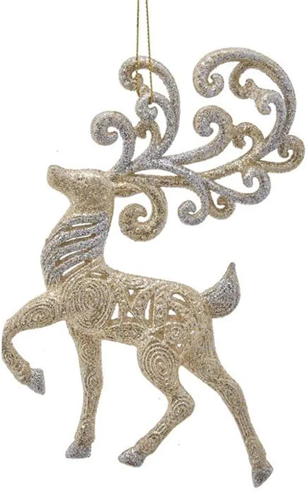 Kurt Adler Platinum Reindeer Ornament 6 Inches | Amazon (US)