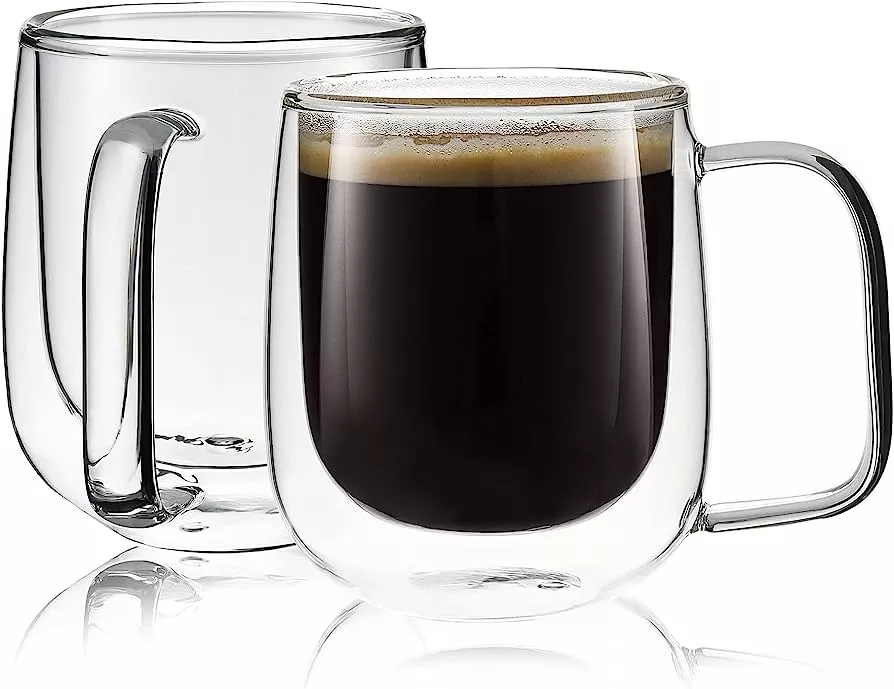 L'or Double-Walled Glass Coffee Cup 2-Pack