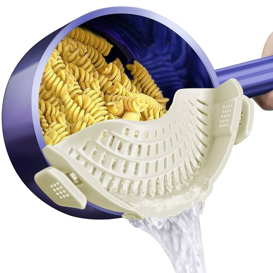 AUOON Clip On Strainer Silicone for All Pots and Pans, Pasta Strainer Clip on Food Strainer for M... | Amazon (US)