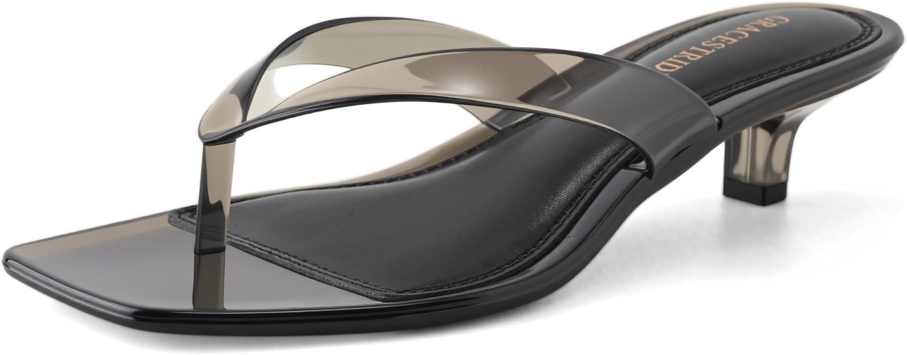 Women’s Flip-Flops Kitten Heels Thong Sandals For Women Square Toe Slip On Fashion Summer Dress... | Amazon (US)