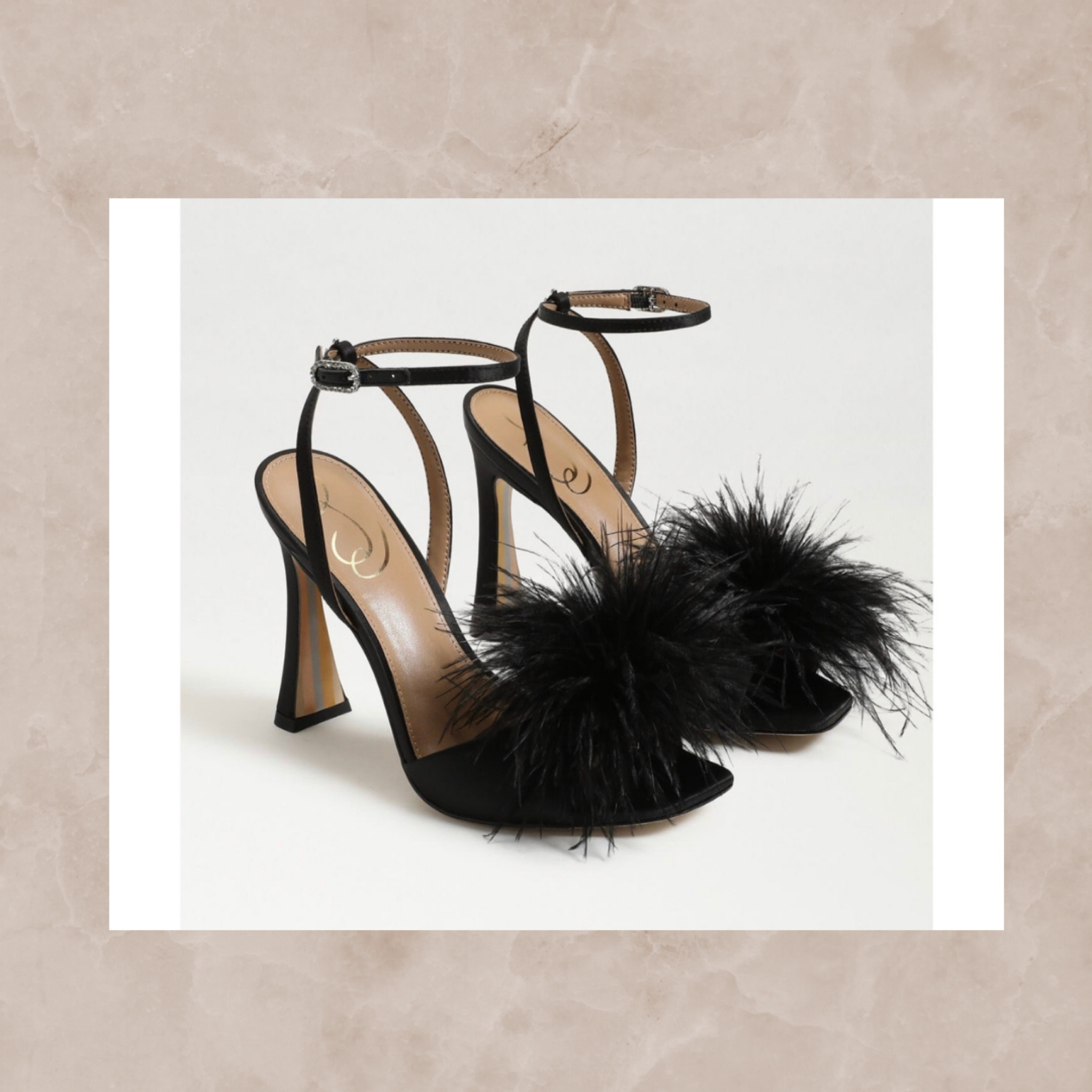 Ostrich feather heels 

#LTKshoecrush #LTKSeasonal #LTKsalealert