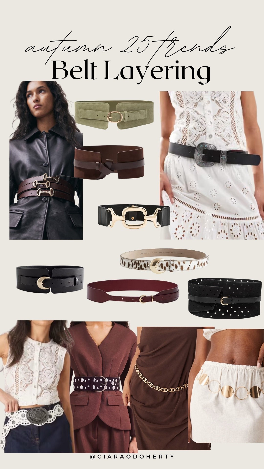 Autumn 25 Trends: Belt Layering 
Suede belt, leather belts, studded belts, belt buckles 

#LTKireland #LTKeurope #LTKautumn