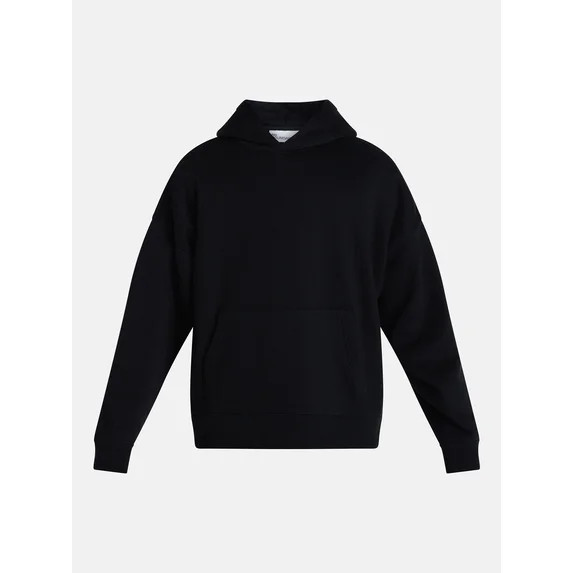 No Boundaries Boxy Fit Oversized Fleece Hoodie with Long Sleeves, Men's XS-4XLT | Walmart (US)