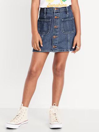 High-Waisted Button-Front Utility Mariner Jean Skirt for Girls | Old Navy (US)