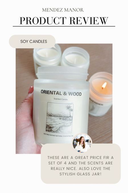LOVE this new soy wax candle set from Amazon! 👏🏻

They are on sale now and come in a set of 4 for $22.48. Very good price! 

Lovely scents and neutral glass container that will go with all home decor styles. 👍🏻

#amazonfinds #amazonhome #candles #giftidea 

#LTKstyletip #LTKfindsunder50 #LTKhome
