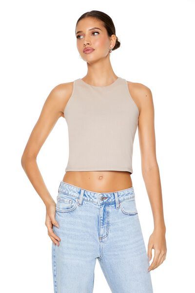 Cotton-Blend Cropped Tank Top | Forever 21