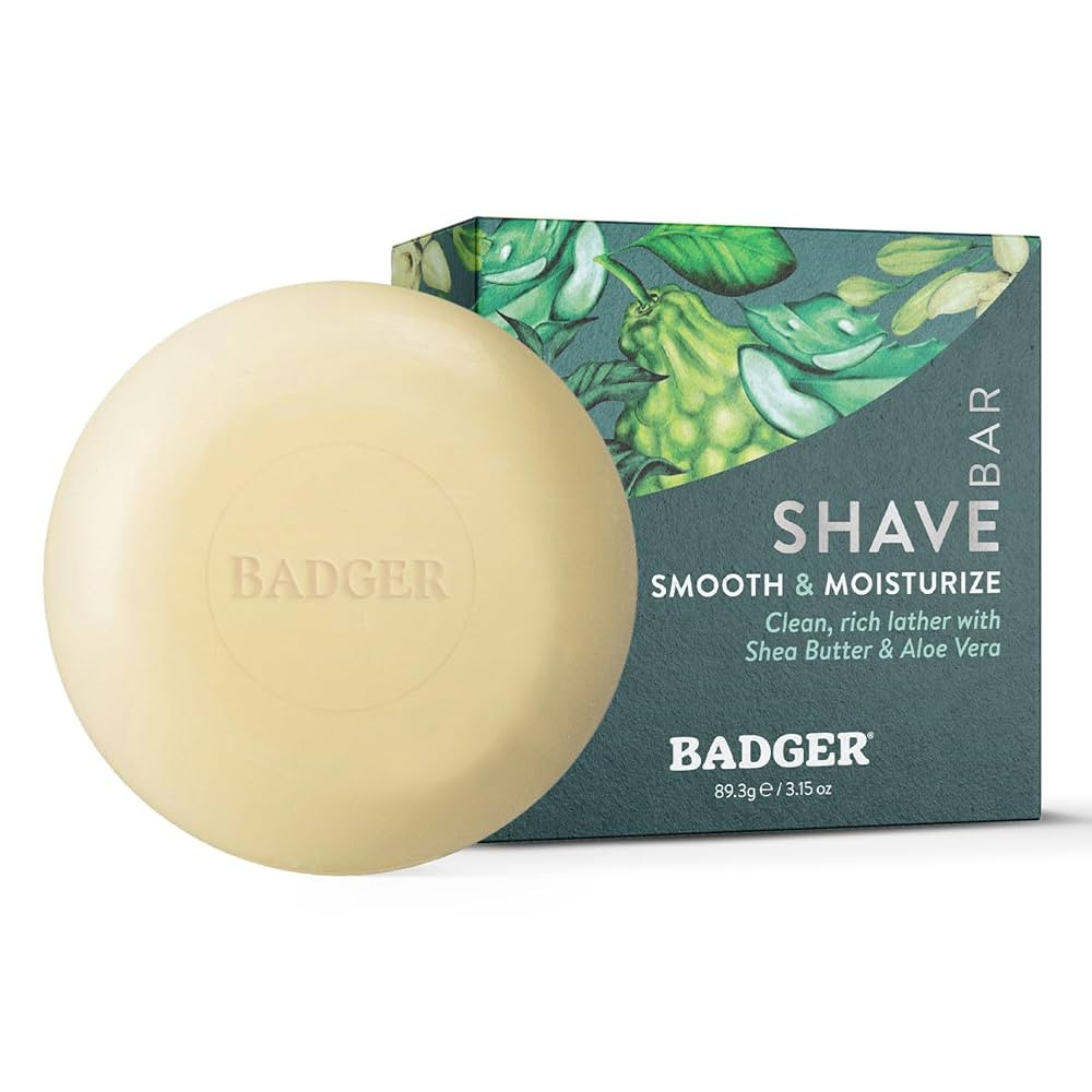 Badger Shaving Soap Puck, Organic Moisturizing Shave Soap Bar, Rich Lasting Lather, Light Natural... | Amazon (US)