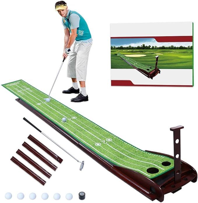 VANCL Golf Putting Mat with Auto Ball Return System, Deluxe Golf Practice Equipment with Longer T... | Amazon (US)