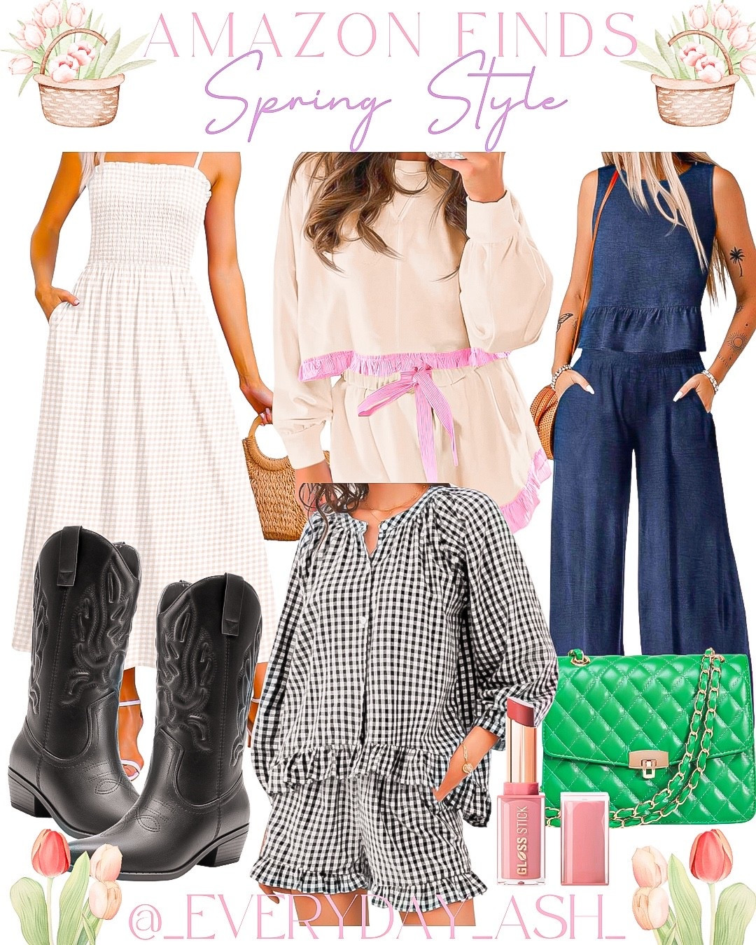 Amazon // recent favorites 💚

Gingham dress, two piece set, spring fashion, Amazon fashion, blue set, black western boots, gingham two piece set, green purse, lipgloss 

#LTKSeasonal #LTKTravel #LTKootd