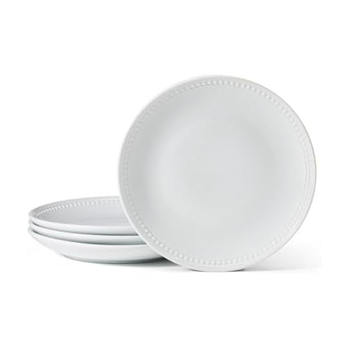 Everyday White Beaded Coupe Set of 4 Dinner Plates, 10.5 inch | Amazon (US)