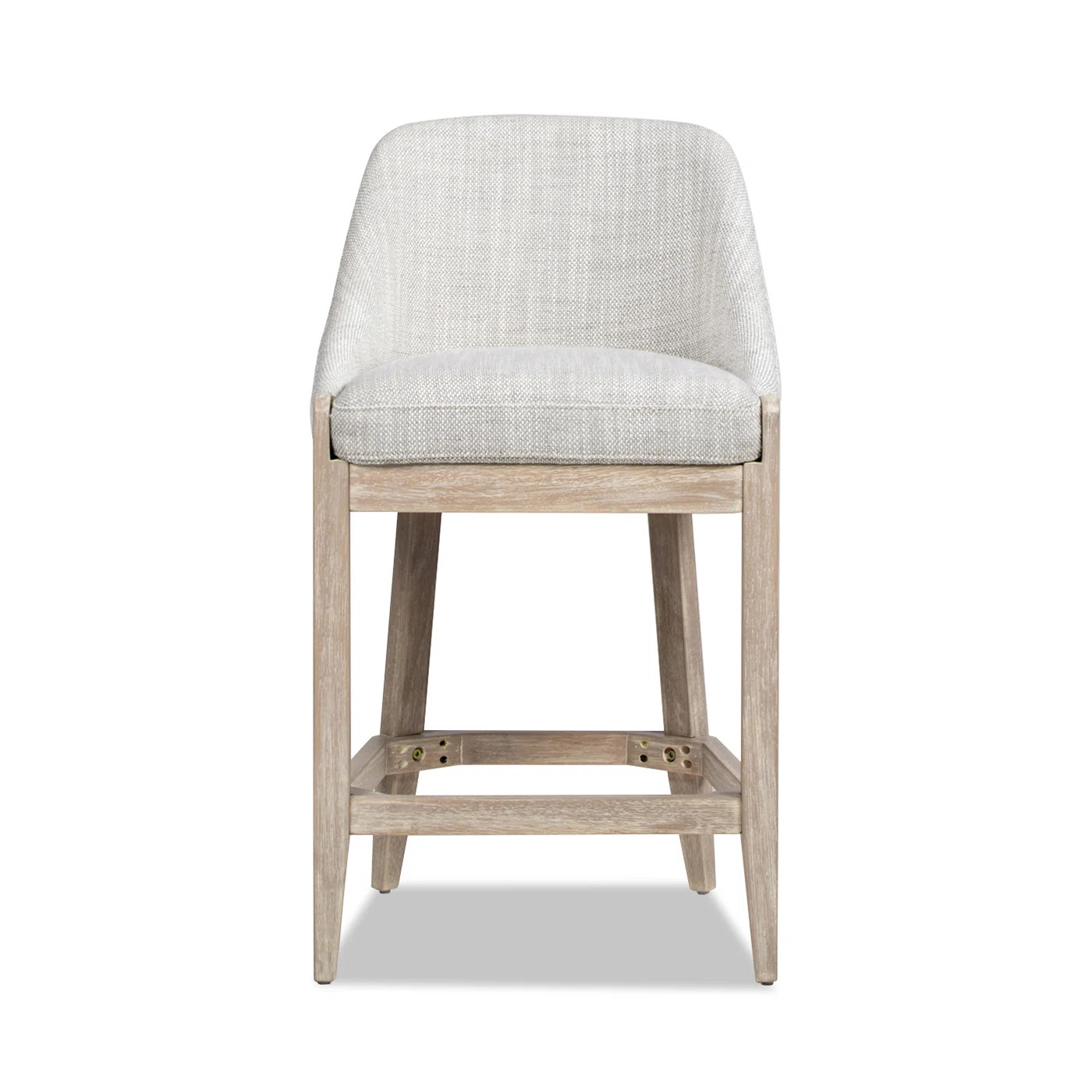 August Grove® Clivia 26.5" Coastal Curved Back Upholstered Counter Stool, Two-Tone Neutral Gray ... | Wayfair North America