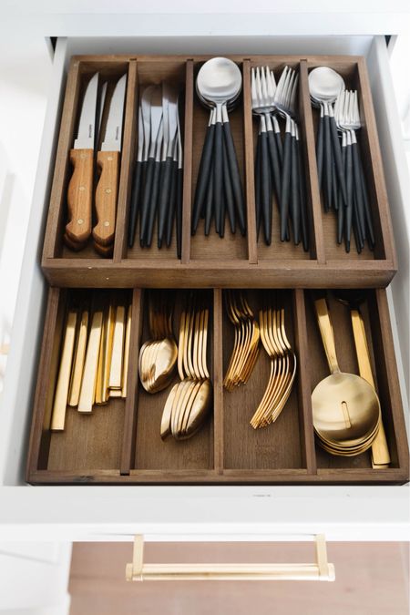 Organized my utensil and flatware drawer with these bamboo tiered drawer organizers from the container store. Love this Marie Kondo KonMari collection. This makes it easy for us to see every item we have! 

#LTKHome #LTKStyleTip