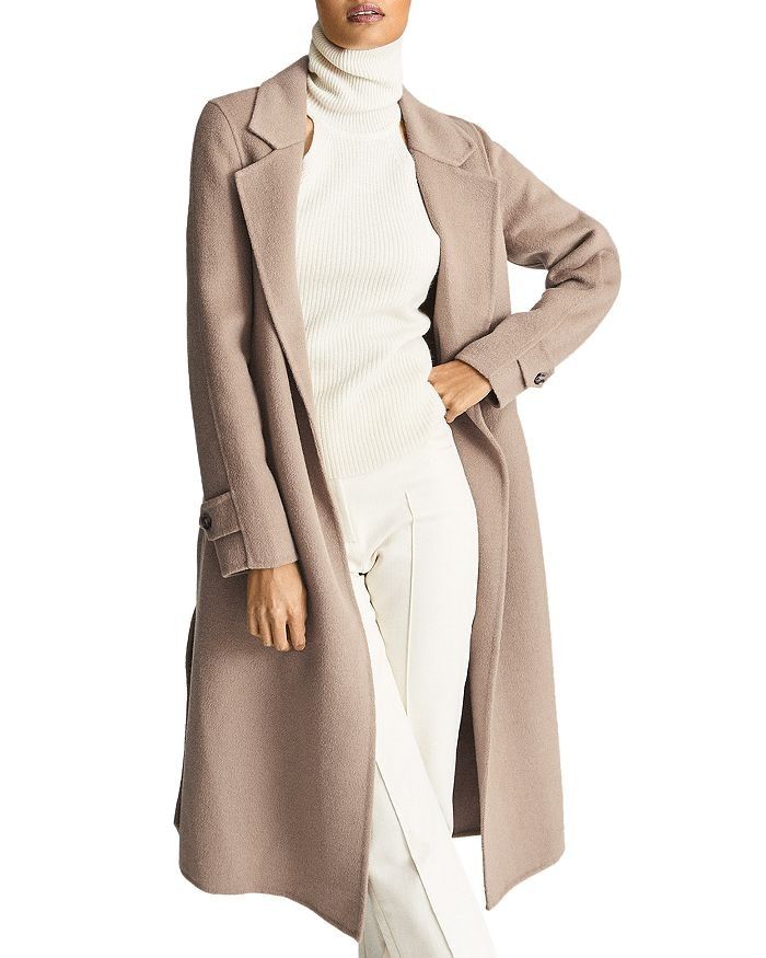 Brooks Belted Long Coat, Wool Coat, Wool Blend Coat, Long Wool Coat, Beige Coat, Winter Coat | Bloomingdale's (US)