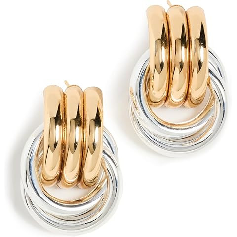 Chunky Small Knot Earrings Gold Silver Geometric Earrings for Women Dainty Gold and Silver Plated... | Amazon (US)