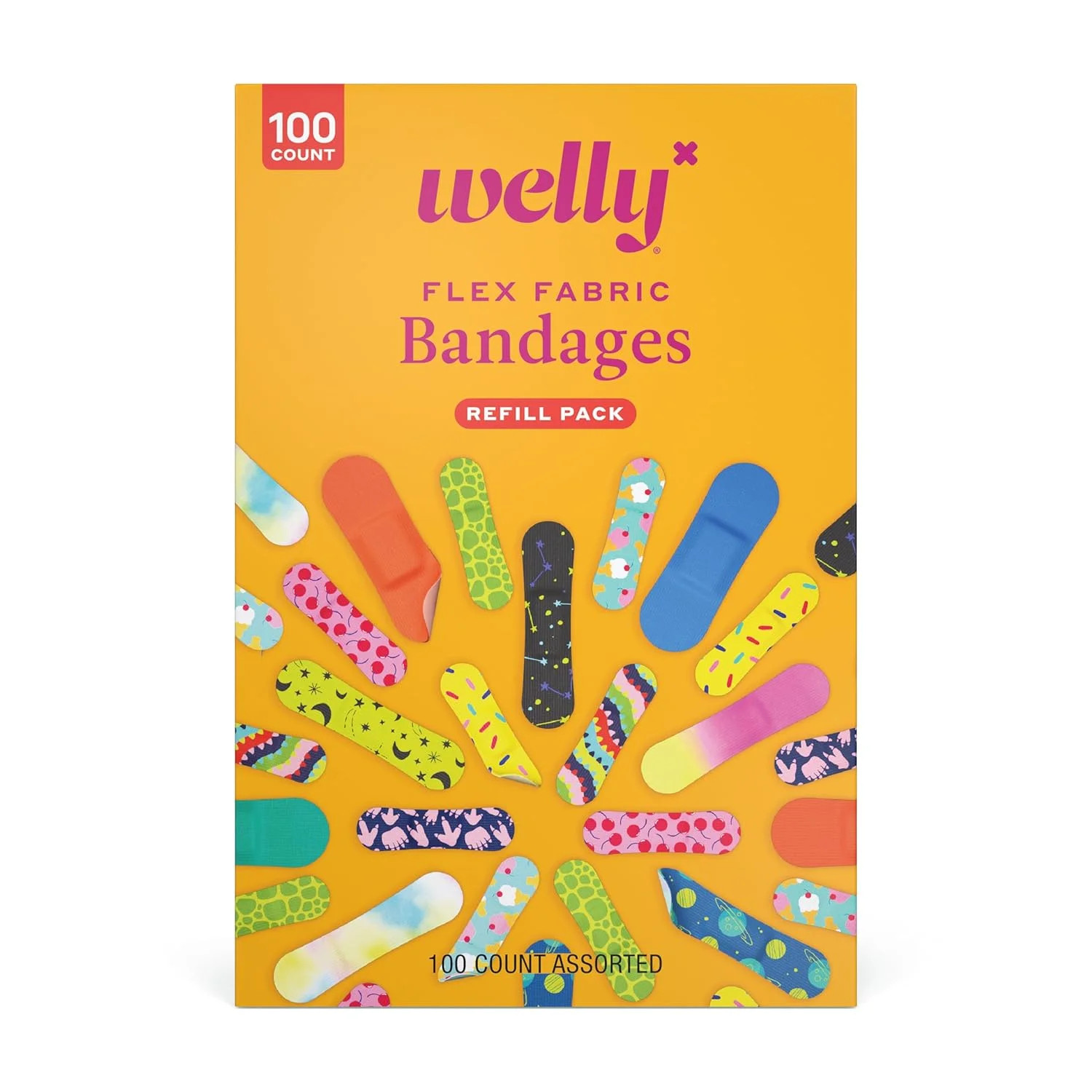 Welly Flex Fabric Bandages, Refill Pack Bravery Badges for Kids, Assorted Sizes, 100 Count | Walmart (US)