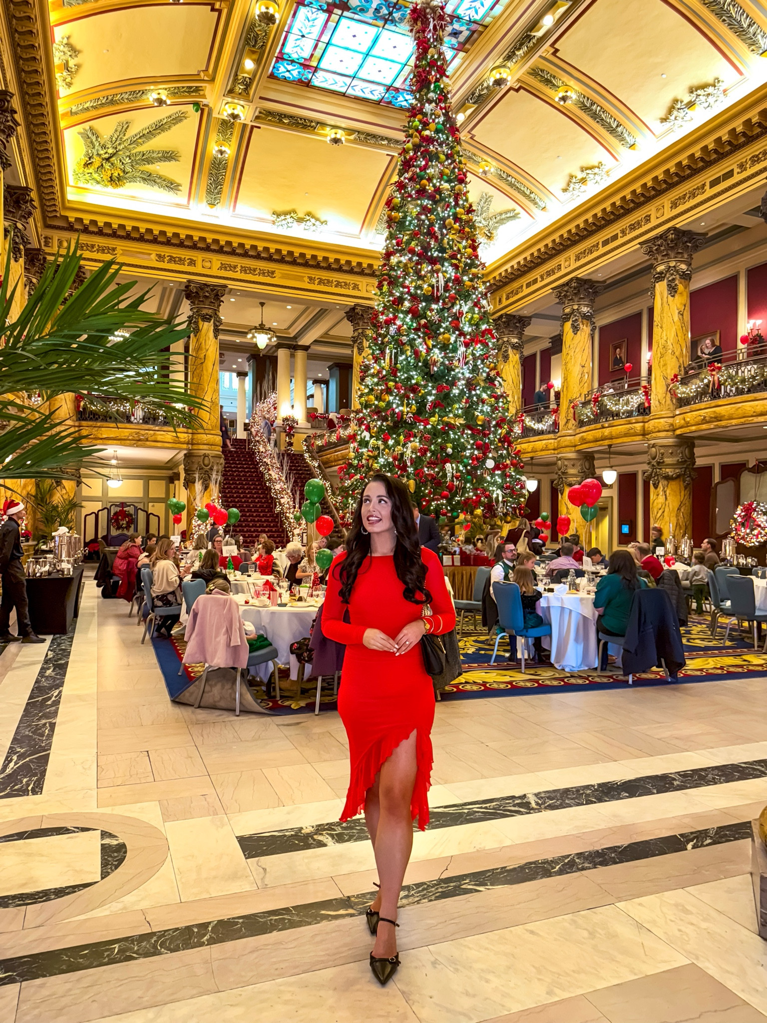 Under $25 Amazon red holiday midi dress (small, 5+ color), under $15 Amazon pointed toe kitten heels (tts) a perfect holiday dress #founditonamazon 

#LTKFindsUnder50 #LTKHoliday #LTKParties