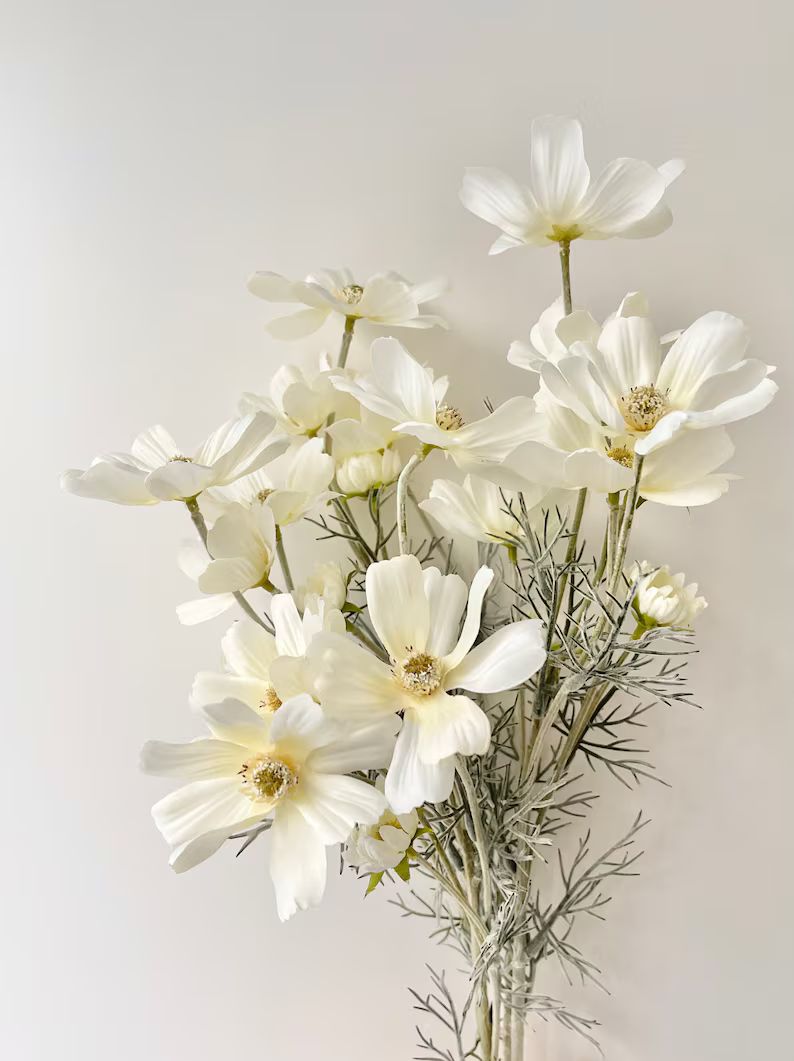 Silk Faux Cosmo Wild Daisies Flowers | Dried Artificial Flower Floral Design Arrangement | DIY Dr... | Etsy (US)