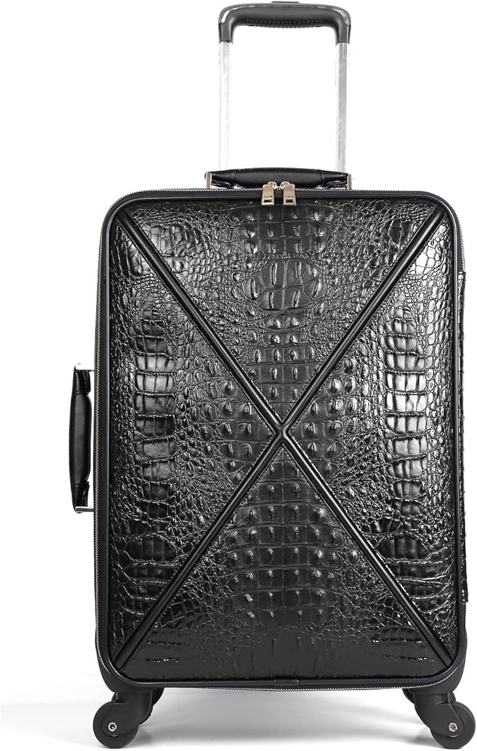 feilario Croco trolly luggage with spinner wheel softside suitcase lightweight checked bag | Amazon (US)