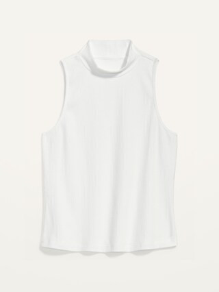 Fitted Rib-Knit Mock-Neck Sleeveless Top for Women | Old Navy (US)
