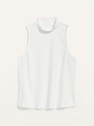 Fitted Rib-Knit Mock-Neck Sleeveless Top for Women | Old Navy (US)