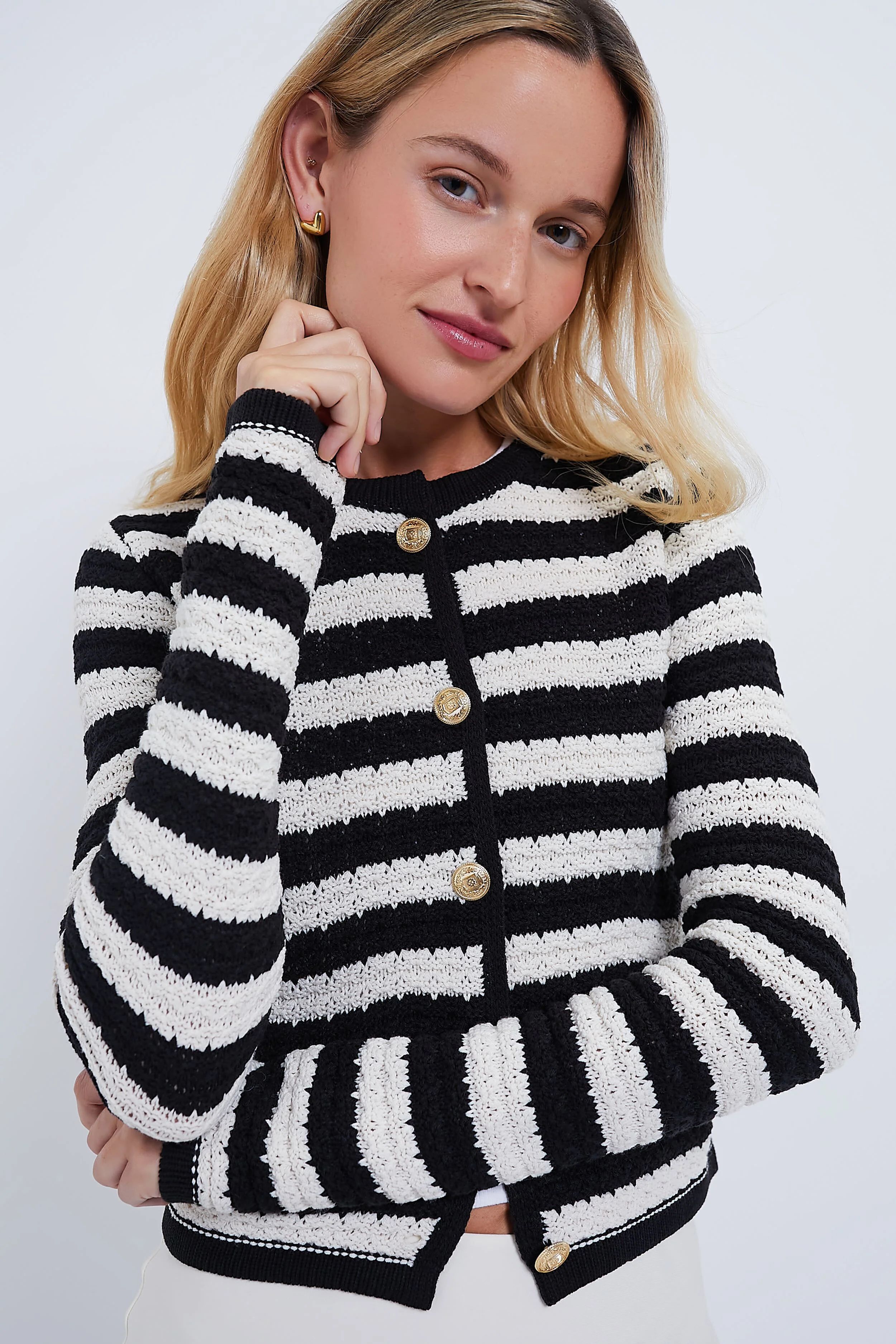 Black and White Striped Cardigan | Tuckernuck (US)