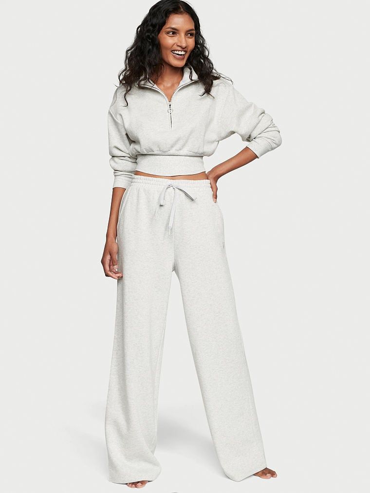 Cotton High-Rise Fleece Mid Rise Lounge Pants | Victoria's Secret (US / CA )