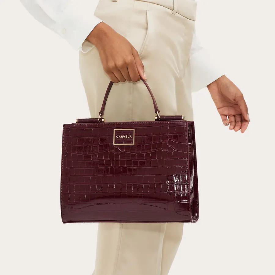 JESSICA MIDI TOTE 2 Dark Red Tote Bag by CARVELA | Carvela