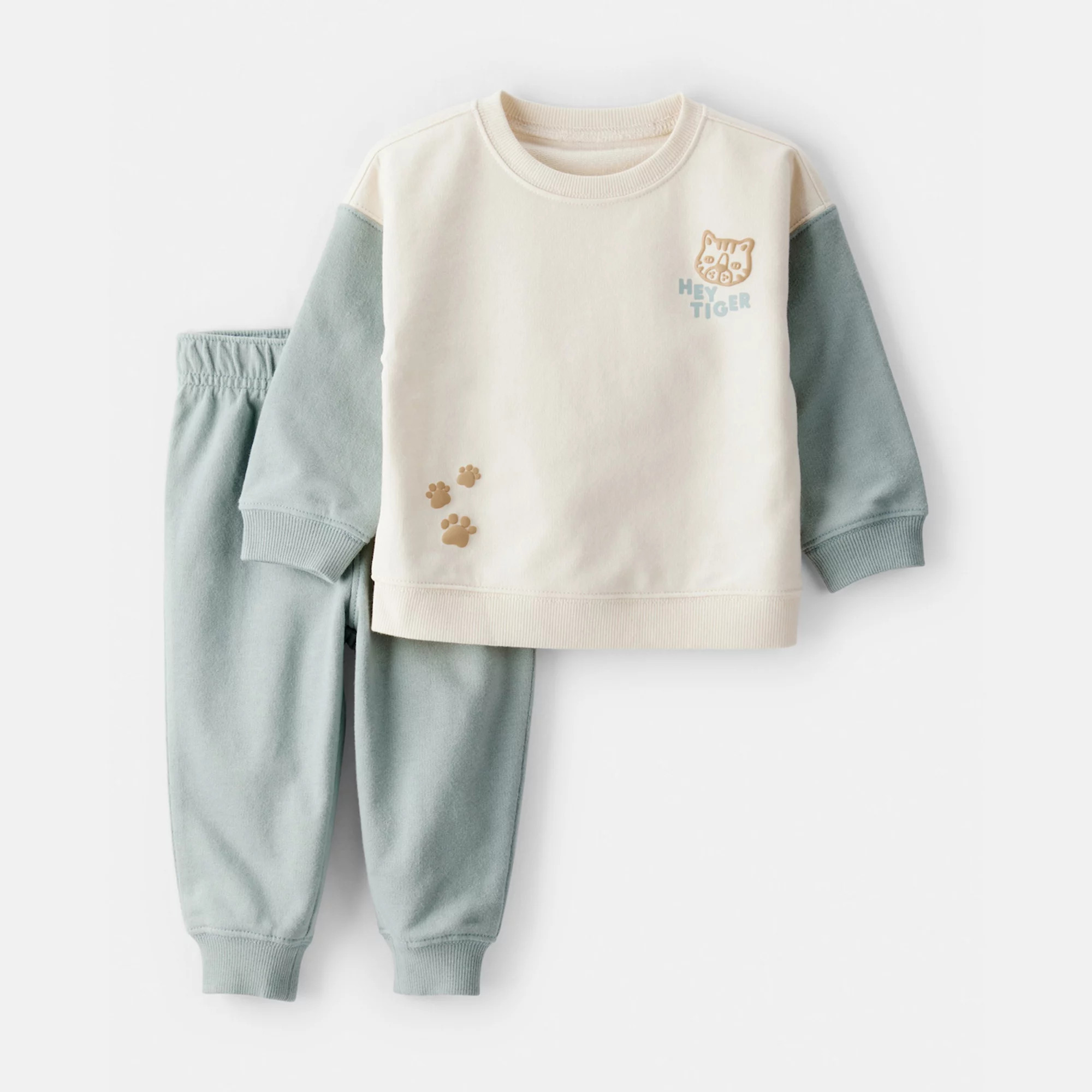 Baby Boy Carter’s Hey Tiger French Terry Sweatshirt & Pant Set | Kohl's