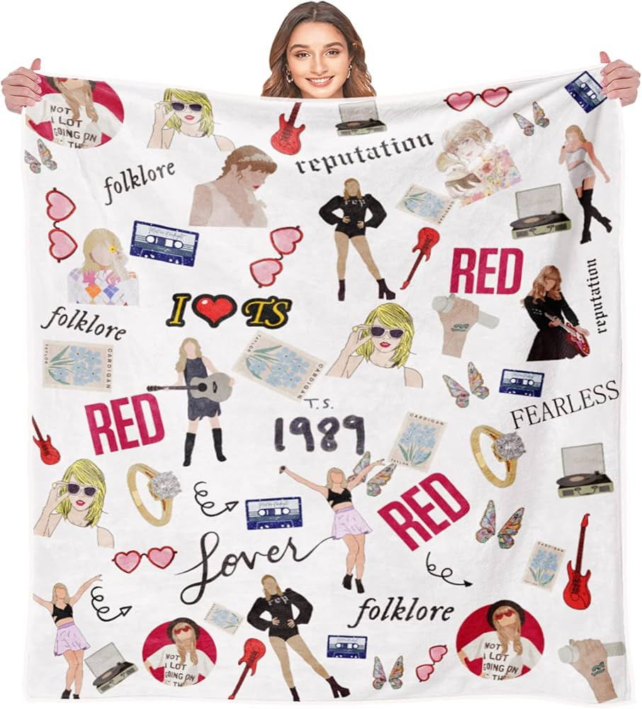 ETSKOM Singer Throw Blanket Taylo 2024 Flannel Blanket Taylo Party Bedroom Decorations Warm Throw... | Amazon (US)